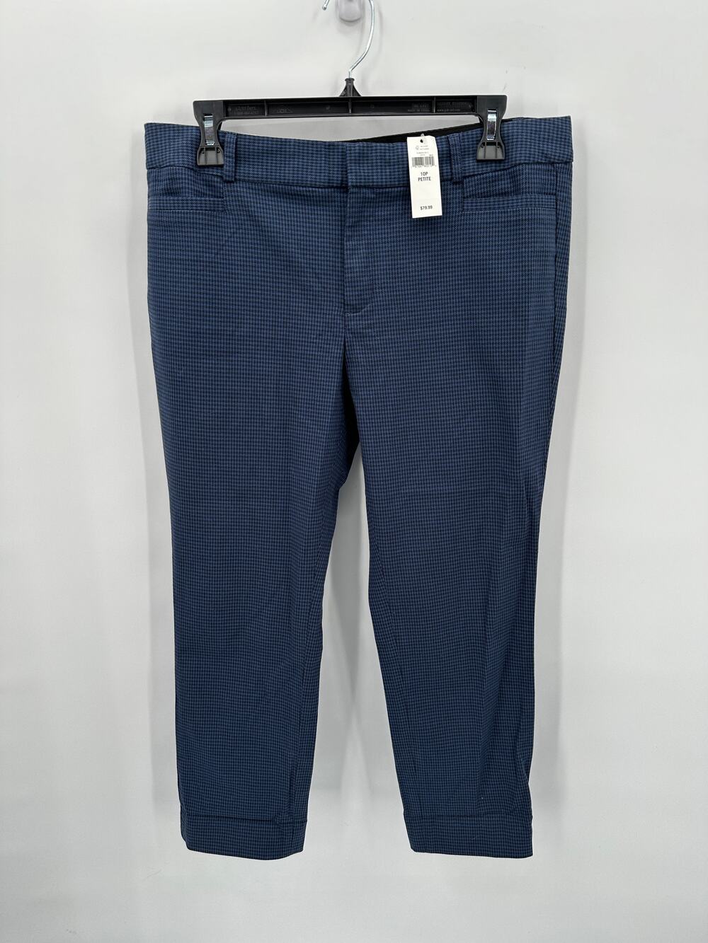BANANA REPUBLIC NWT Navy & Black Herringbone Sloan Pants // 10 Petite